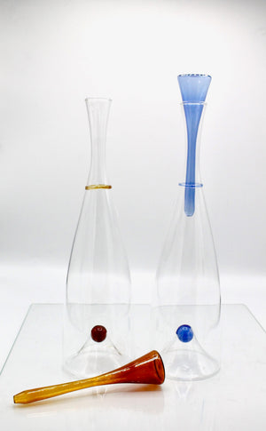 My House by Marine Glass decanters Exquisite Vintage Tall Glass Decanter For The Contemporary Home-Blue or Caramel