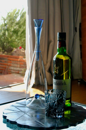 My House by Marine Glass decanters Exquisite Vintage Tall Glass Decanter For The Contemporary Home-Blue or Caramel