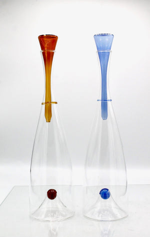 My House by Marine Glass decanters Exquisite Vintage Tall Glass Decanter For The Contemporary Home-Blue or Caramel