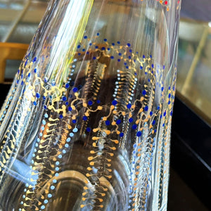 My House by Marine Glass decanters Vintage Hand-Blown Crystal Decanter with Artisan Hand Painted Decorations