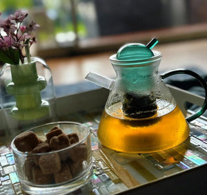 My House by Marine Glass teapot Emerald Green Glass Contemporary Teapot with Stylish Luxury Design