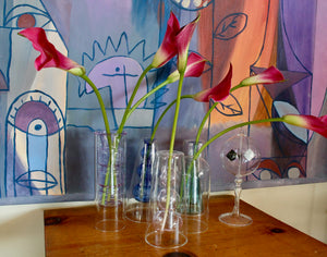 My House by Marine Glass Vases Sophisticated Modern Colored Glass Vases for Coffee Table Decor and Unique Centerpiece