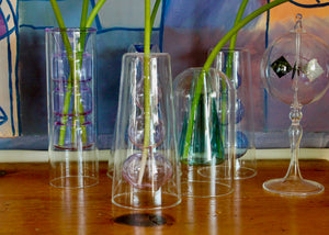 My House by Marine Glass Vases Sophisticated Modern Colored Glass Vases for Coffee Table Decor and Unique Centerpiece
