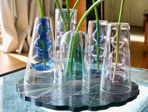 My House by Marine Glass Vases Sophisticated Modern Colored Glass Vases for Coffee Table Decor and Unique Centerpiece