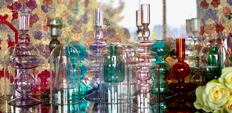 My House by Marine Glass Vases Sophisticated Modern Colored Glass Vases for Coffee Table Decor and Unique Centerpiece