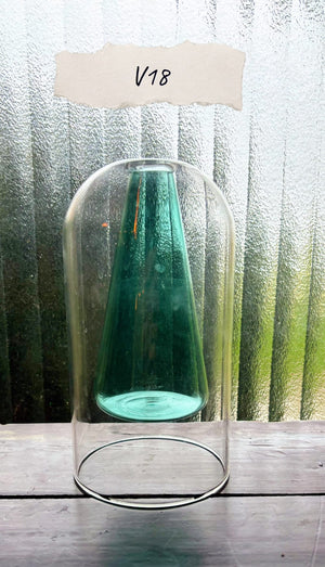 My House by Marine Glass Vases V19-Emerald Triangular Sophisticated Modern Colored Glass Vases for Coffee Table Decor and Unique Centerpiece