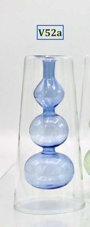 My House by Marine Glass Vases V52-#BallsLightblue Sophisticated Modern Colored Glass Vases for Coffee Table Decor and Unique Centerpiece