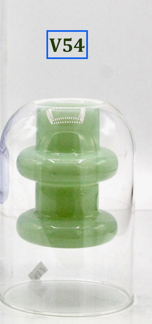 My House by Marine Glass Vases V54-Short Green Sophisticated Modern Colored Glass Vases for Coffee Table Decor and Unique Centerpiece