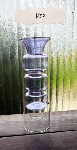 My House by Marine Glass Vases V57- Mauve triple vase Sophisticated Modern Colored Glass Vases for Coffee Table Decor and Unique Centerpiece