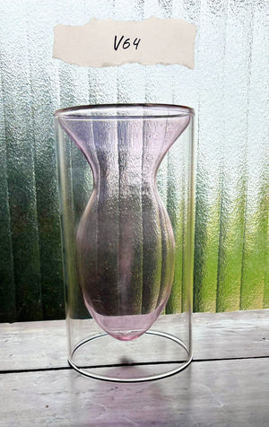 My House by Marine Glass Vases V64-Pink amphora Sophisticated Modern Colored Glass Vases for Coffee Table Decor and Unique Centerpiece