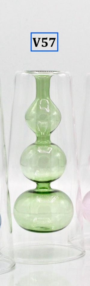 My House by Marine Glass Vases V67-S 3 balls Green Sophisticated Modern Colored Glass Vases for Coffee Table Decor and Unique Centerpiece