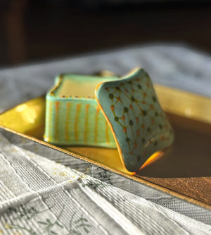 My House by Marine hand painted ceramic box Cutest Miniature Hand Painted Square Ceramic box