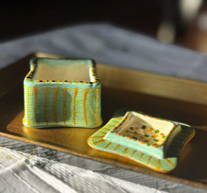 My House by Marine hand painted ceramic box Cutest Miniature Hand Painted Square Ceramic box
