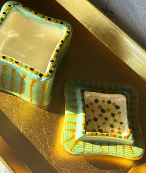 My House by Marine hand painted ceramic box Cutest Miniature Hand Painted Square Ceramic box
