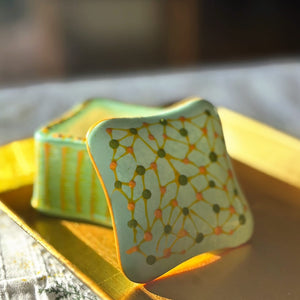 My House by Marine hand painted ceramic box Cutest Miniature Hand Painted Square Ceramic box