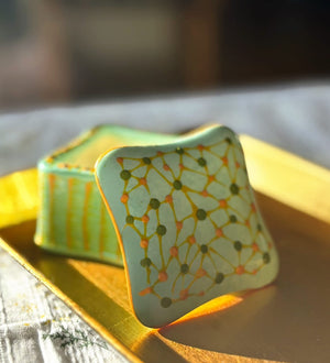 My House by Marine hand painted ceramic box Cutest Miniature Hand Painted Square Ceramic box