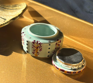 My House by Marine hand painted ceramic box Miniature Hand Painted Pills or Jewelry Ceramic box