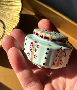 My House by Marine hand painted ceramic box Miniature Hand Painted Pills or Jewelry Ceramic box