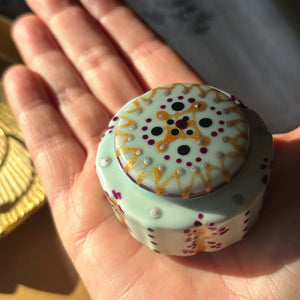 My House by Marine hand painted ceramic box Miniature Hand Painted Pills or Jewelry Ceramic box
