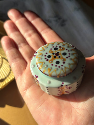 My House by Marine hand painted ceramic box Miniature Hand Painted Pills or Jewelry Ceramic box