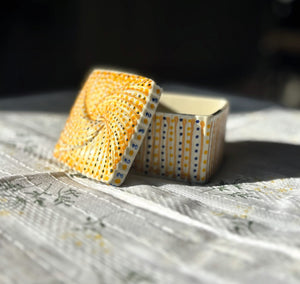 My House by Marine hand painted ceramic box Miniature Hand Painted Square Ceramic box