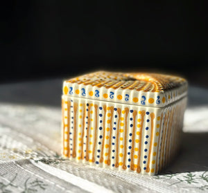 My House by Marine hand painted ceramic box Miniature Hand Painted Square Ceramic box