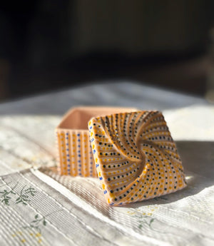 My House by Marine hand painted ceramic box Miniature Hand Painted Square Ceramic box