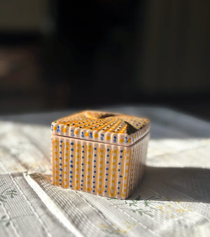 My House by Marine hand painted ceramic box Miniature Hand Painted Square Ceramic box