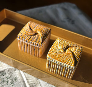 My House by Marine hand painted ceramic box Miniature Hand Painted Square Ceramic box