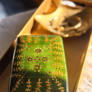 My House by Marine hand painted ceramic box Olive Green Vintage Hand Painted Ceramic box
