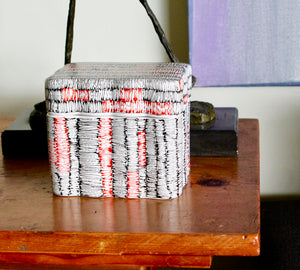 My House by Marine hand painted ceramic box Up-cycled Hand-Painted Ceramic Box: Modern Contemporary Decor for Jewelry Storage