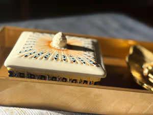 My House by Marine hand painted ceramic box Vintage Wedgwood Hand Painted Square Ceramic box