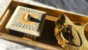 My House by Marine hand painted ceramic box Vintage Wedgwood Hand Painted Square Ceramic box