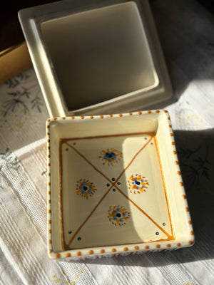 My House by Marine hand painted ceramic box Vintage Wedgwood Hand Painted Square Ceramic box