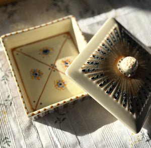 My House by Marine hand painted ceramic box Vintage Wedgwood Hand Painted Square Ceramic box