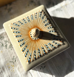 My House by Marine hand painted ceramic box Vintage Wedgwood Hand Painted Square Ceramic box