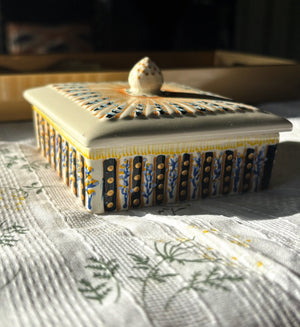 My House by Marine hand painted ceramic box Vintage Wedgwood Hand Painted Square Ceramic box
