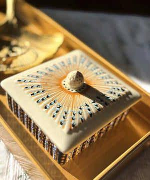 My House by Marine hand painted ceramic box Vintage Wedgwood Hand Painted Square Ceramic box