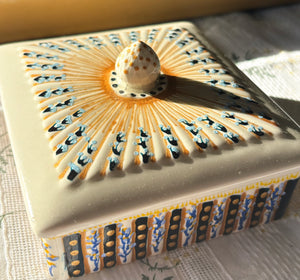 My House by Marine hand painted ceramic box Vintage Wedgwood Hand Painted Square Ceramic box