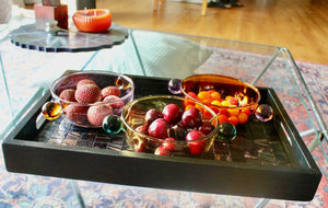 My House by Marine Ice cream glass bowl Glass Berry Bowl Sets: Colorful Cereal/Dessert Bowls with Ball Handles