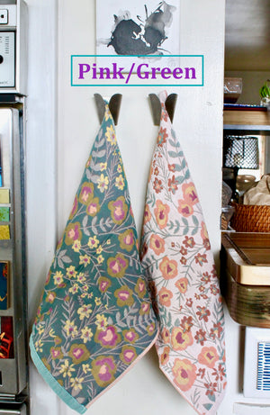 My House by Marine kitchen towels Floral Kitchen Towels: Reversible Cotton Blend, Absorbent Decor (Set of 2)