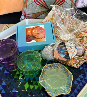My House by Marine kitchen towels Gift Box with Multiple Spa Decor Items-Unique Luxurious Artisan Mix