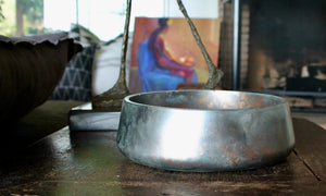 My House by Marine large cement bowl Handcrafted Concrete Bowl: Modern Copper Metal Look Plant Pot
