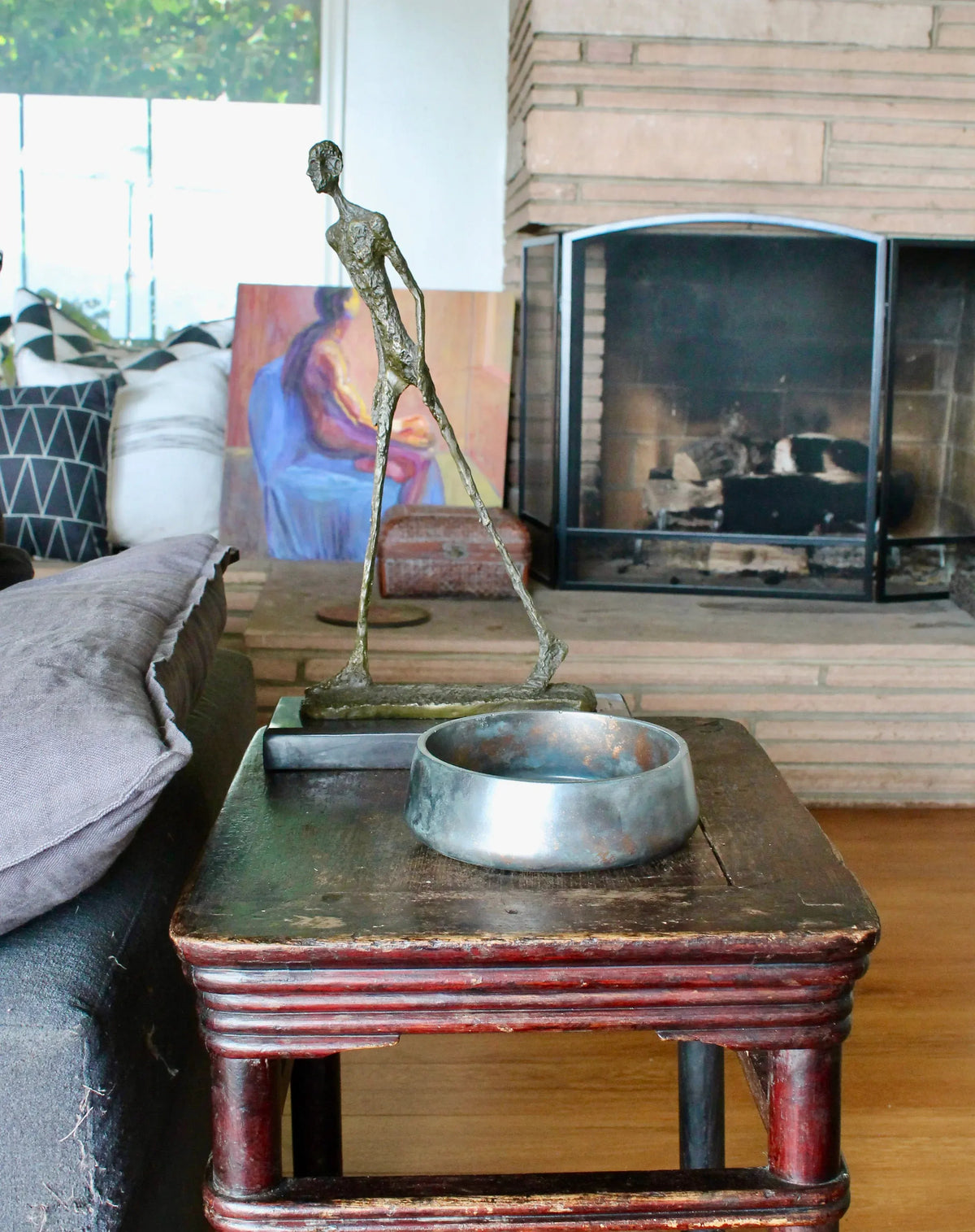 My House by Marine large cement bowl Handcrafted Concrete Bowl: Modern Copper Metal Look Plant Pot