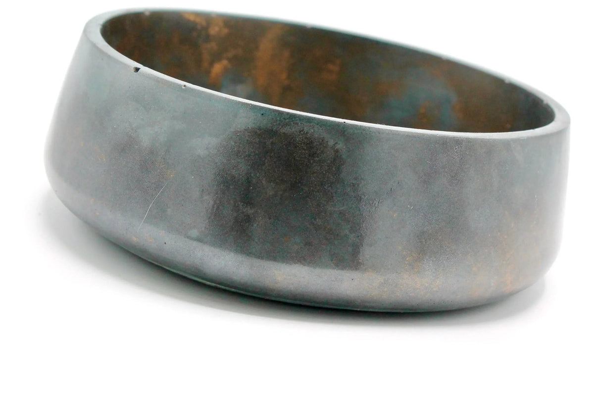 My House by Marine large cement bowl Handcrafted Concrete Bowl: Modern Copper Metal Look Plant Pot