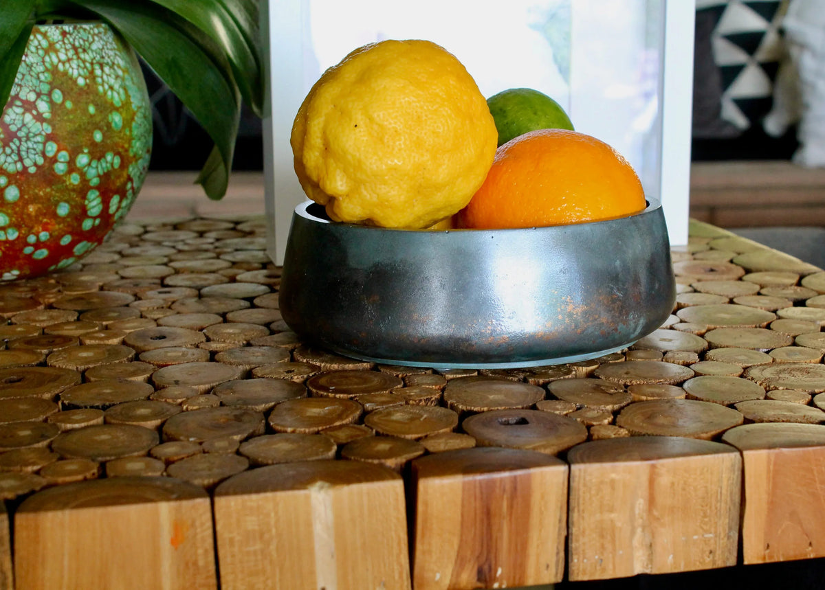 My House by Marine large cement bowl Handcrafted Concrete Bowl: Modern Copper Metal Look Plant Pot