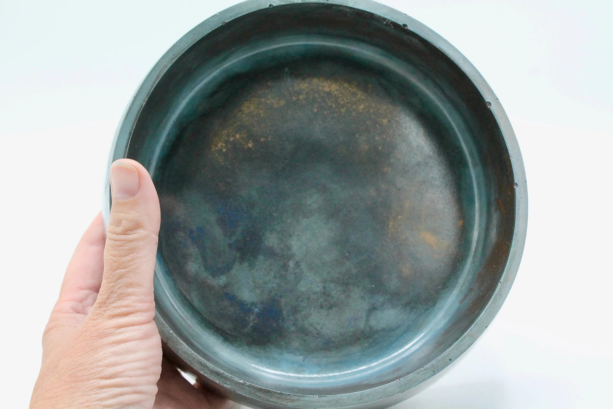 My House by Marine large cement bowl Handcrafted Concrete Bowl: Modern Copper Metal Look Plant Pot