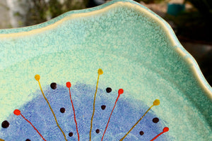 My House by Marine serving bowl Artisanal Abstract Ceramic Serving Platter - Vibrant Hand-Painted Wavy Dish for Modern Tabletop Decor