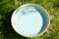 My House by Marine serving bowl Handcrafted Antique China Design  Blue Pedestal Serving Bowl for The Sophisticated Table