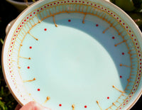 My House by Marine serving bowl Handcrafted Antique China Design  Blue Pedestal Serving Bowl for The Sophisticated Table